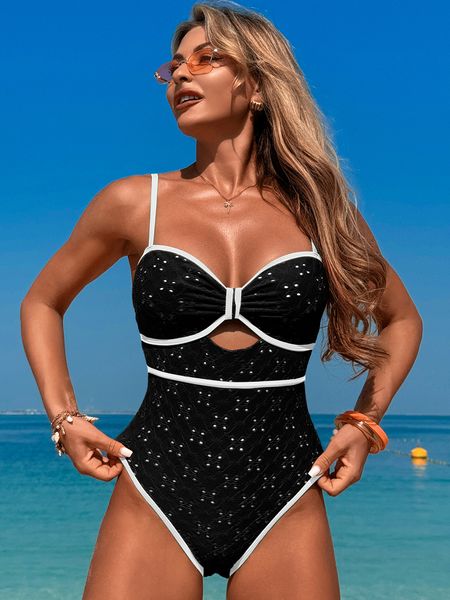 Lace Hollow-Out One-Piece Swimsuit 2025 | Chic & Supportive Beachwear